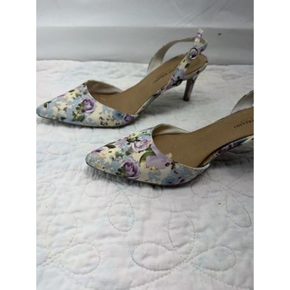 Christian Siriano women floral slingback pointed toe buckle heel cottagecore 9.5 - Picture 5 of 7